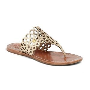 Tory Burch Metallic Davy Flat Thong Sandal